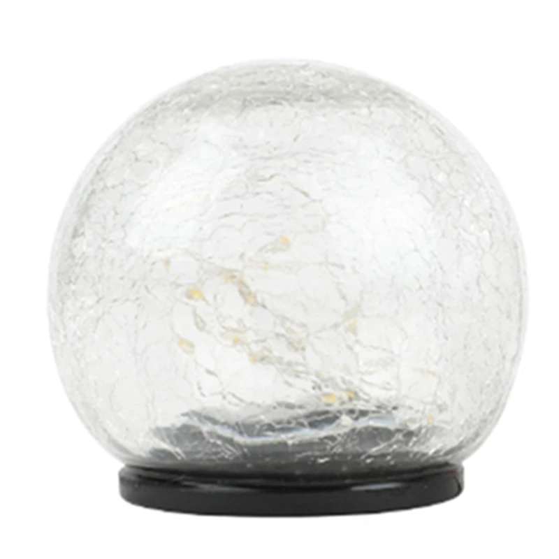 

Уличная лампа на солнечной батарее для двора, стеклянный шарик с трещинами, лампа для газона, садовое украшение, светильник для крытого ланд...