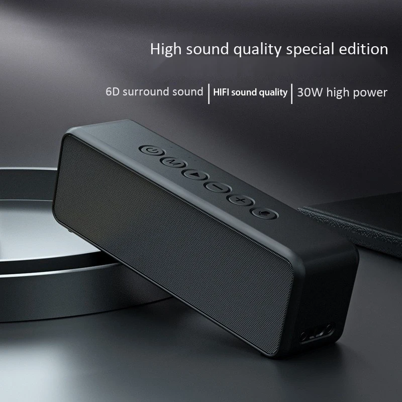 

30W Bluetooth Speaker Wireless Portable Waterproof Soundbar with AUX TF Card Subwoofer TWS Dual Horns Bass Speakers