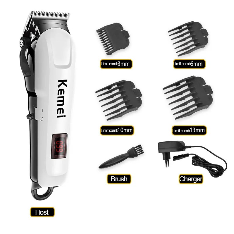 Профессиональная аккумуляторная электрическая машинка для стрижки волос с ЖК
