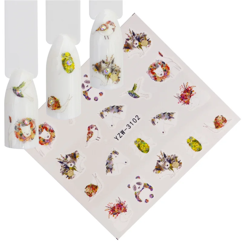 

YWZLE 1 PC Lace Flower Nail Sticker Decal Water Transfer White Black Tips Women Makeup Tattoos 2019 Summer New Design