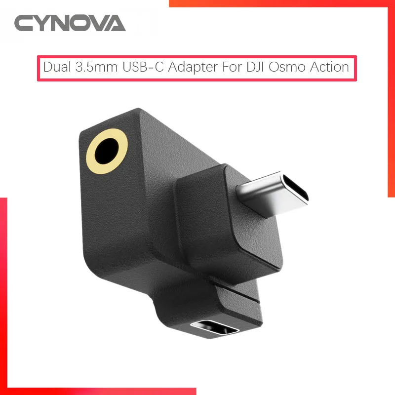 

CYNOVA DJI Osmo Action Dual 3.5mm USB-C Adapter for DJI OSMO Action Enhances Sound Quality While Charging or Data Transmission