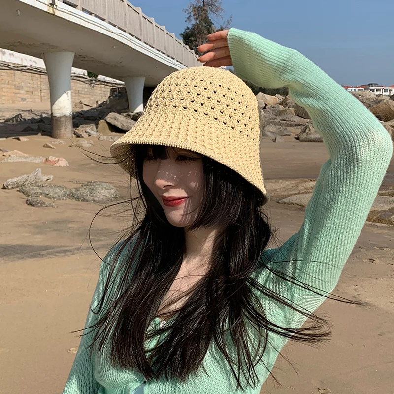 Шляпа Соломенная женская с защитой от ультрафиолета складывающаяся для лета 2021 |