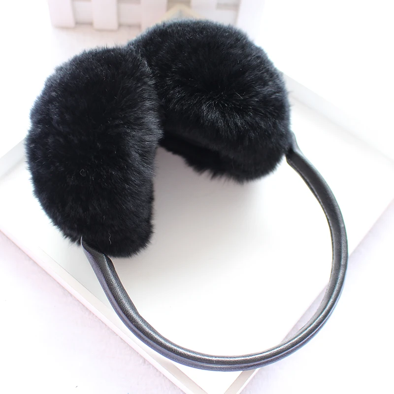 Женские и российские зимние наушники из 100% натурального меха кролика рекс теплые