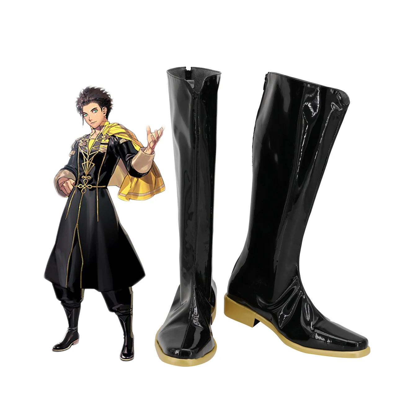 

Fire Emblem Three Houses Claude Cosplay Boots Black Shoes Custom Made Any Size for Unisex