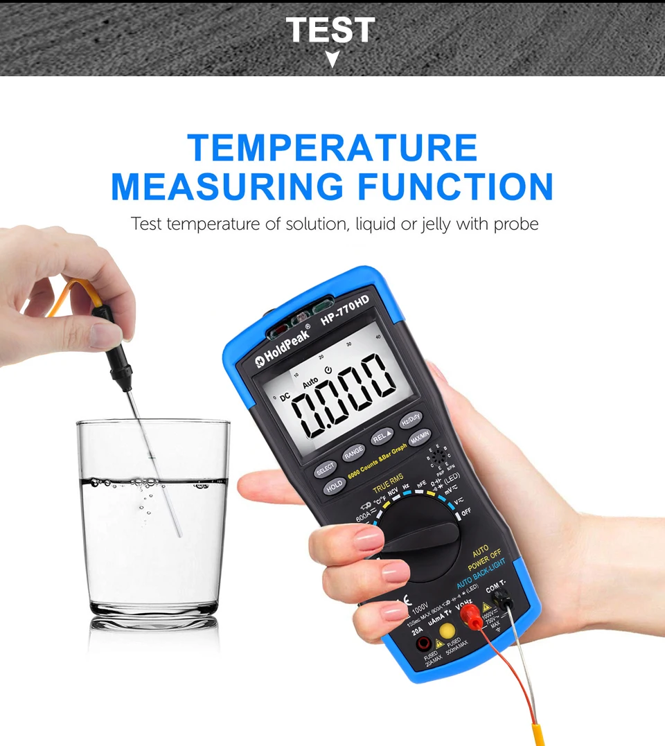 

HP-770HD Digital Multimeter 6000 counts Tester True RMS Professional Multimetro DIY Transistor Capacitor NCV Testers Lcr Meter