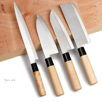 4pcs japanese salmon sashimi knife set sushi fish fillet cooking knives set cutting slicing fishing kitchen knife