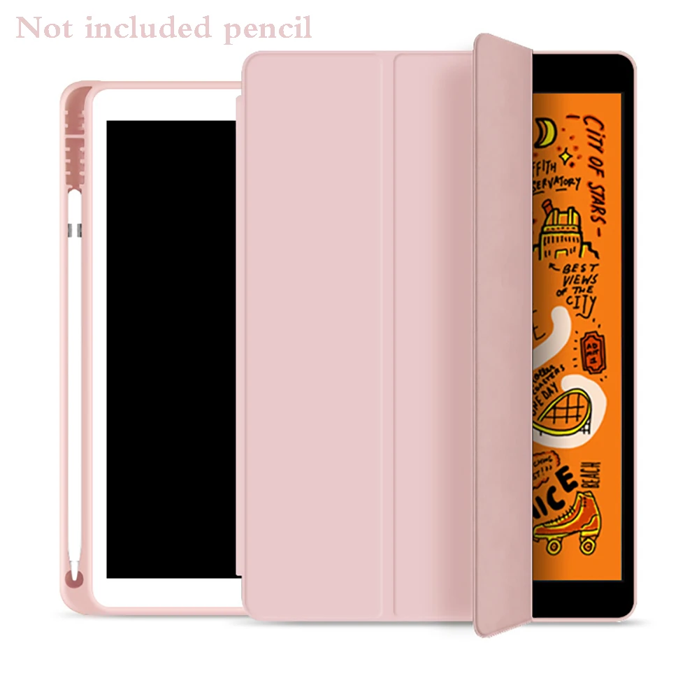 Розовый Чехол с карандашом для iPad AIR 3 10,5 A2153 A2123 A2152 A2154 из искусственной кожи, умный чехол с автоматическим пробуждением AIR 3, защитный чехол - Цвет: Розовый