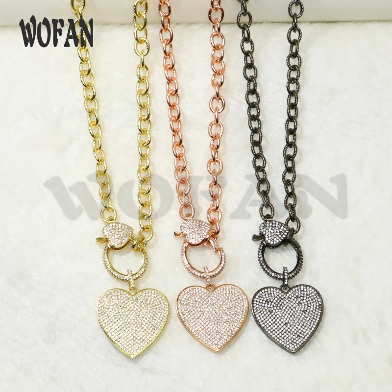 

3 strands Love heart necklace zircon pendants necklace Fashion link necklace accessories fashion jewelry for women 50510