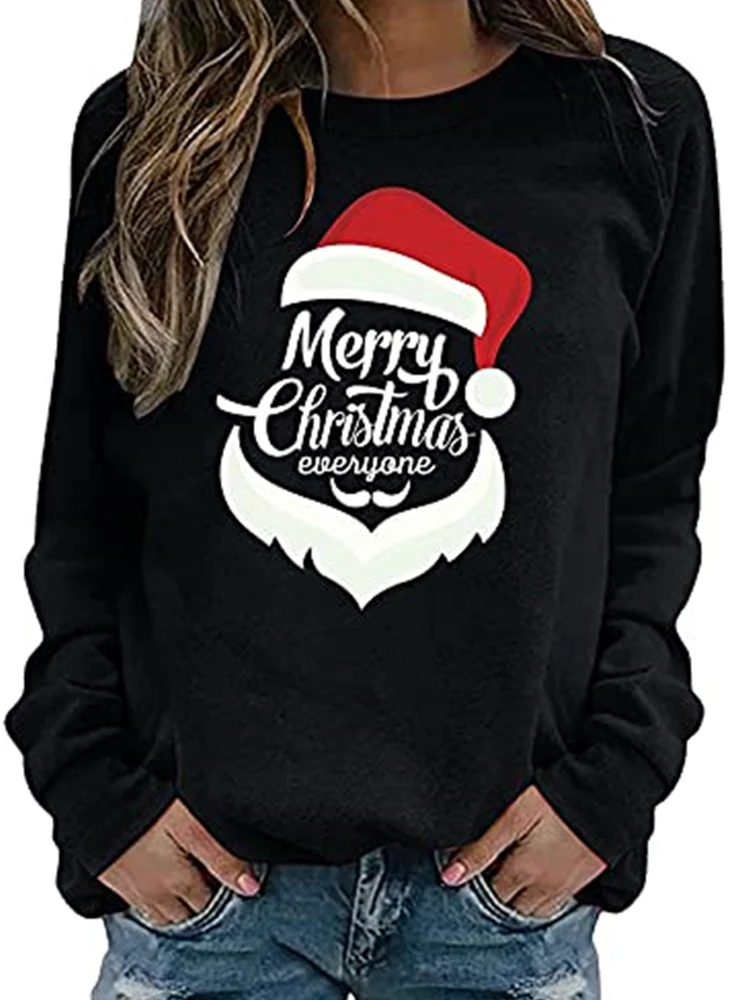 Woman Sweatshirts O-neck Knitted Pullovers Thick Autumn And Winter Christmas Loose Harajuku Hoodies 3d Print Womens Clothing