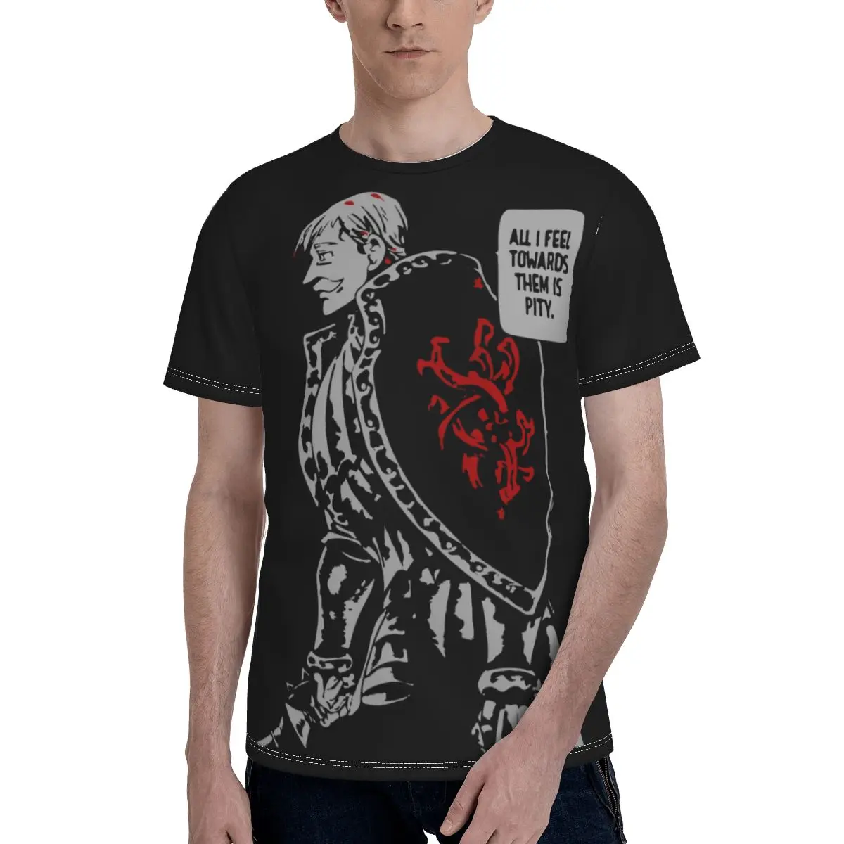 

Escanor Seven Deadly Sins T-Shirt Japanese Anime Basic Awesome Polyester T Shirt Graphic Short Sleeves Tshirt Mens Oversize