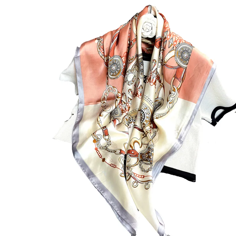 

Fashion Summer Silk Scarf Women Scarves for Hair Neck Cover Female Kerchief Bandana Hijab Bufanda de seda Foulard carre femmes