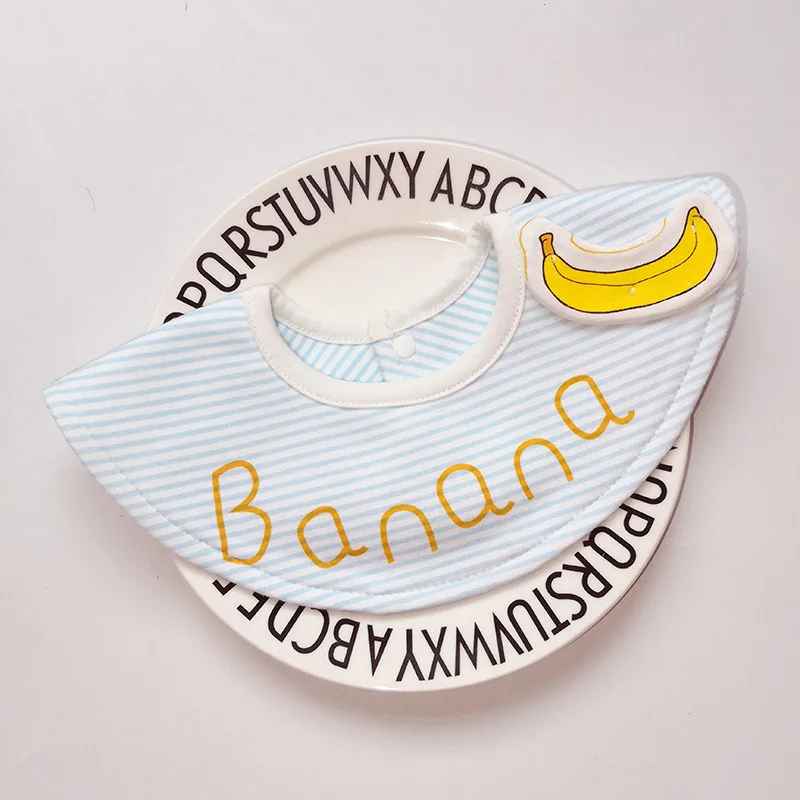 INS Стиль 360 градусов хлопок фрукты детские нагрудники с буквенным принтом для