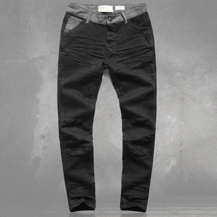 

Fashion Skinny Men Jeans Casual Solid Knee Holes Washed Dark Trousers 2019 Comfortable Summer Male Zipper Pencil Pants K755