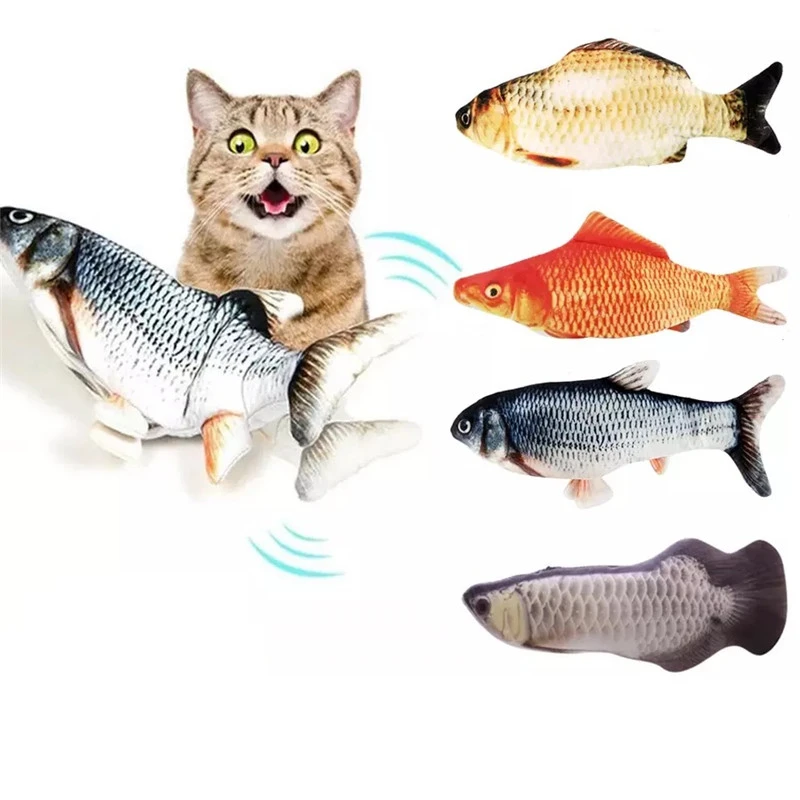 

Electronic 3D Flippity Fish Toy Cat Nip USB Charging Simulation Toys For Interactive Game Cats Pet Catnip Kitten Accessories