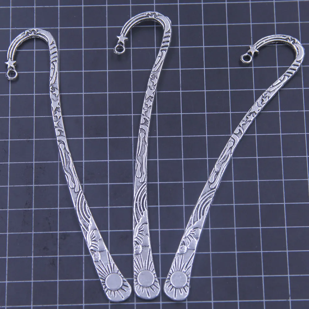 Antique Silver Tone Sun Flower Pattern Metal Bookmarks For Reading Books Jewelry DIY Making Accessories 12cm