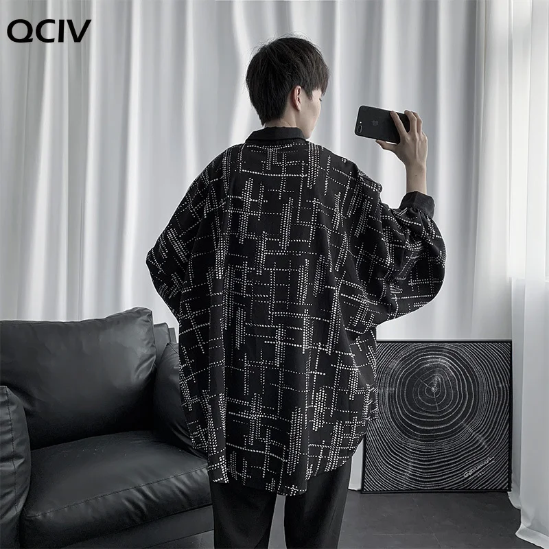 

Men Shirts Patchwork Panelled Ins Chic Cotton Oversize Turn-down Collar Clothing Male All-match Harajuku Korean Style Streetwear