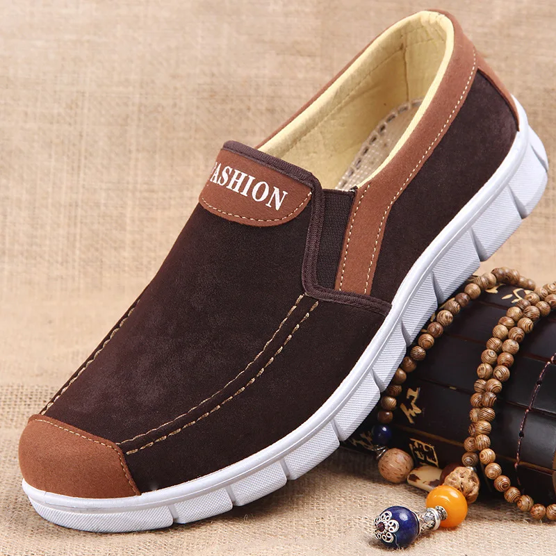 Мужские парусиновые туфли удобная повседневная обувь лоферы на плоской подошве