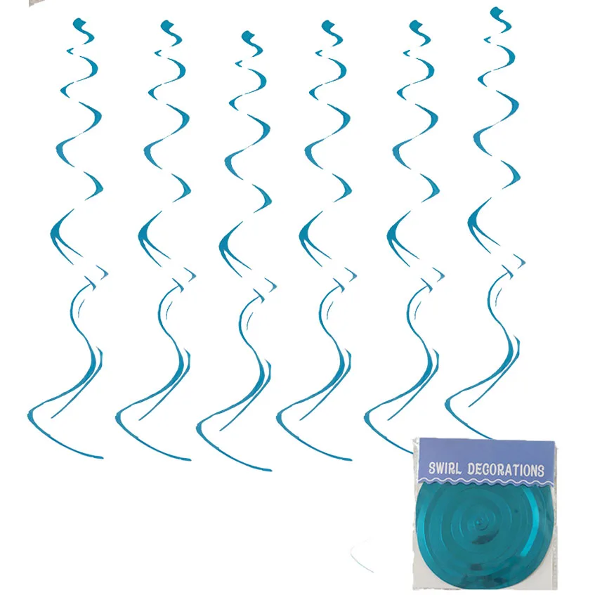 6pcs blue spiral Русалка вечерние девушки день рождения декоративная Растяжка воздушные шары для дня рождения гирлянда хвост русалки оболочки гирлянды-флажки Детские Декор - Цвет: 6pcs blue spiral