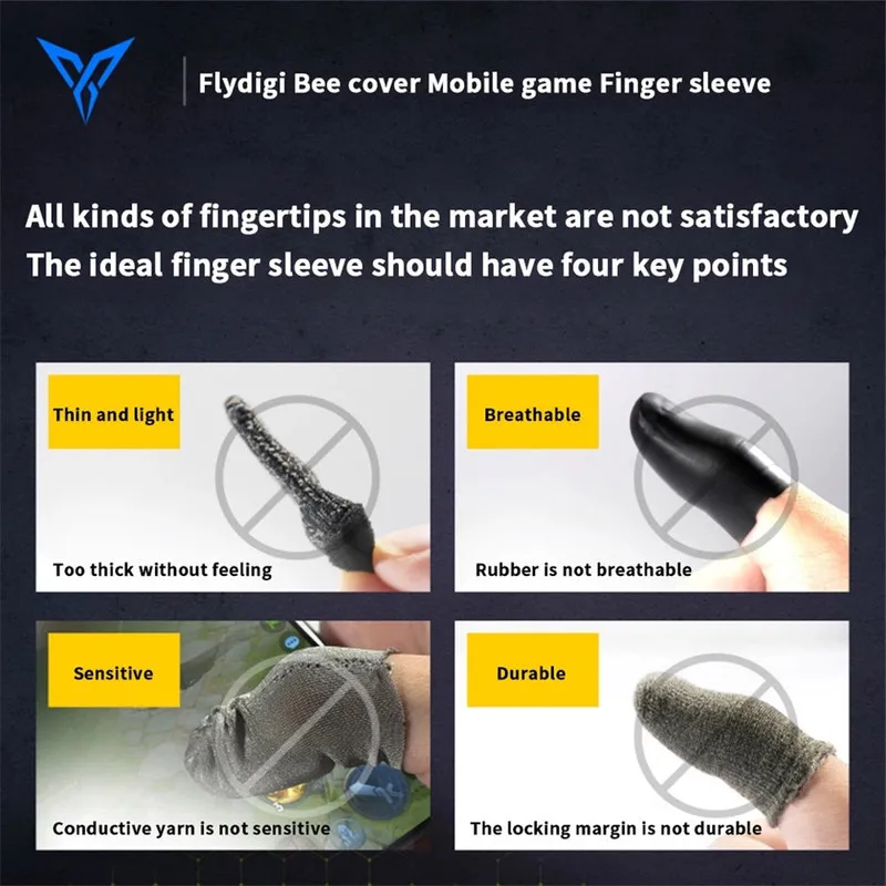 Flydigi обновленная 2-я версия 1 пара улей Sweatproof перчатки мобильный игровой контроллер телефон игровой PUBG Профессиональный палец крышка