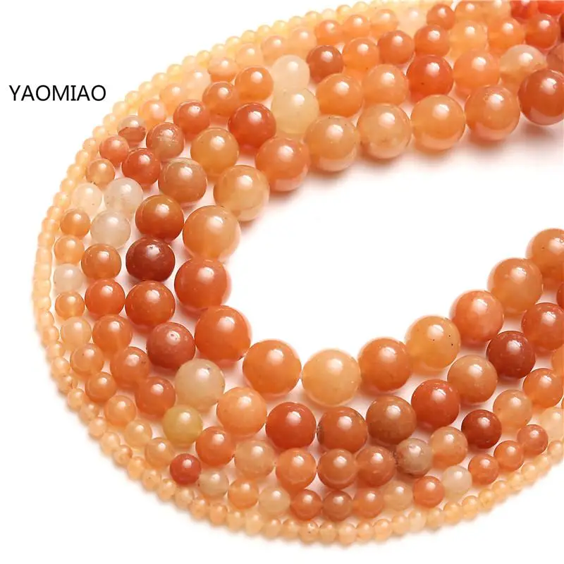 Бусины Из Натурального Красного авантюрина Матовые Круглые бусины россыпью 4 6 8 10