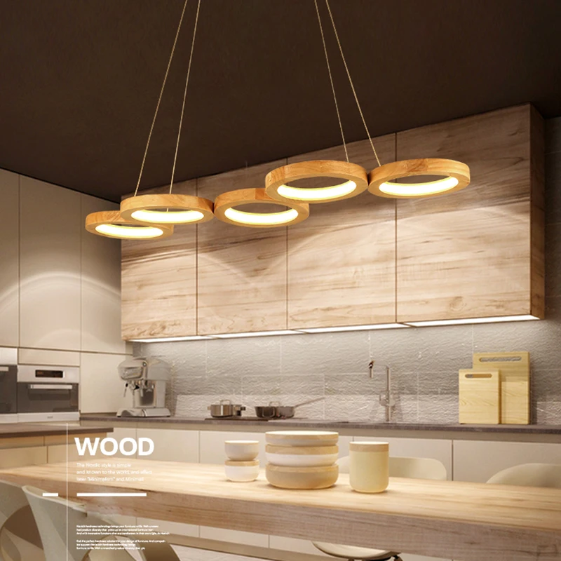 Lámpara de techo de madera nórdica, foco moderno de luz LED redondo y con personalidad creativa, ideal para iluminación de dormitorio y sala de estar