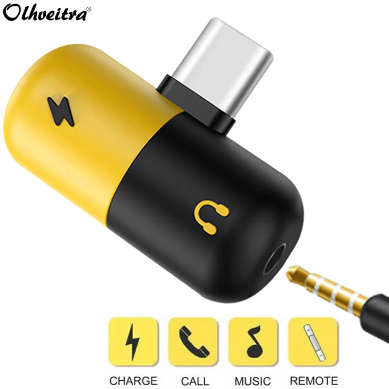 Olhveitra type C 3 5 мм разъем для наушников адаптер huawei samsung Xiaomi Oneplus USB наушники Зарядка