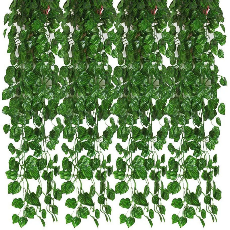 

12 шт Искусственный Плющ гирлянда лист лозы растения зелени висит поддельные растения для свадебного фона арки стены джунгли Вечерние