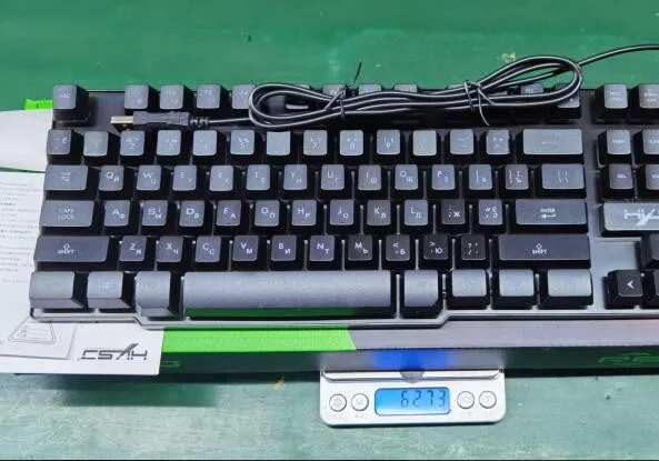 

Free Shipping Hxsj R8 Wired Gaming Keyboard 104keys Russian/english Keybboard 3 Colors Led