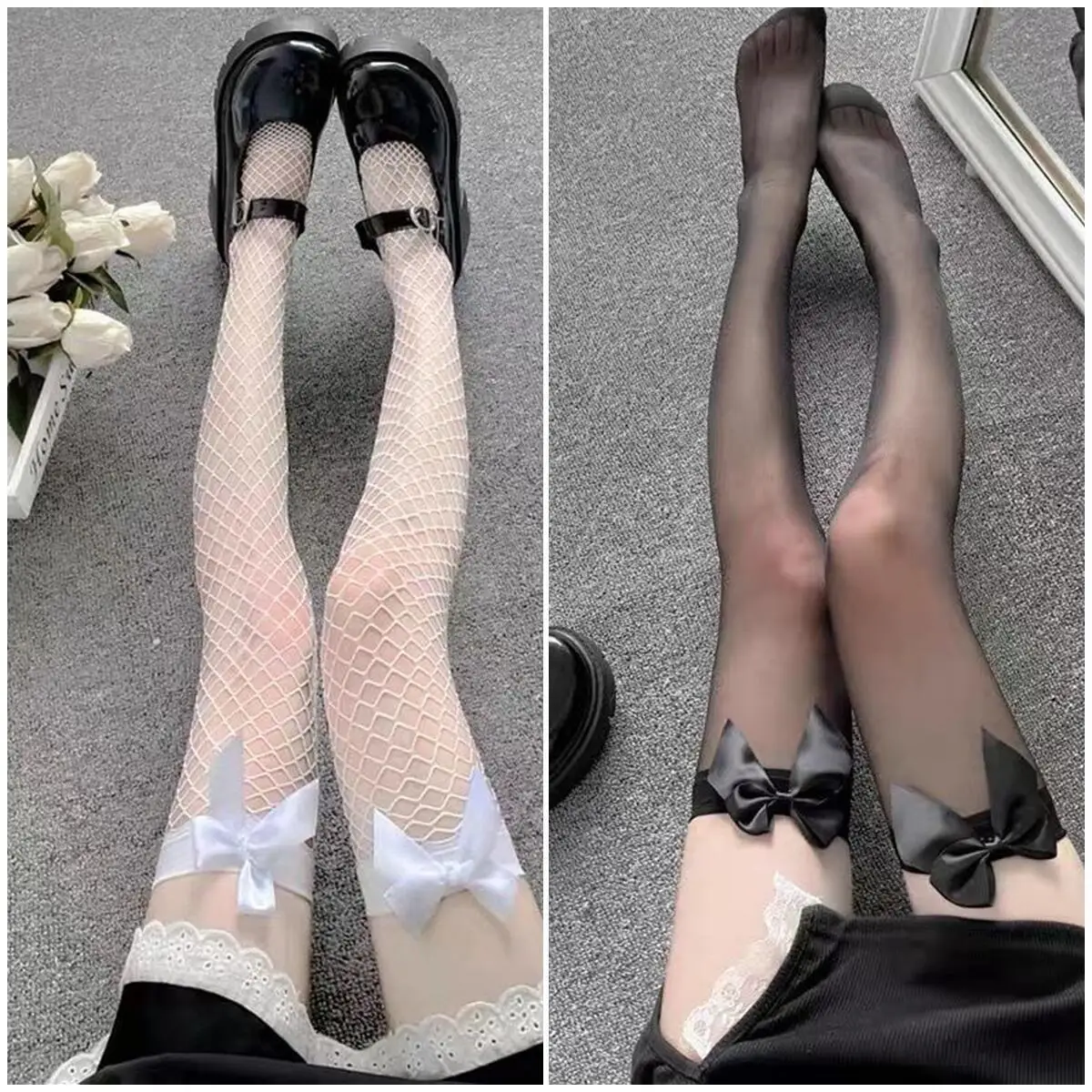 

Lolita Socks Women Sexy Lace Stockings Thigh High Over Knee Socks Nylon Long Socks Hosiery Anime Bow Stockings High Quality