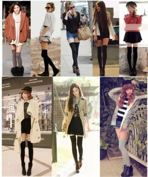 7 цветов Длинные чулки для девочек выше колена Детские Чулочные изделия колготки