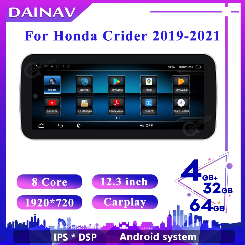 

Автомагнитола для Honda Crider 2019, 2020, 2021, 128 ГБ, 2 Din, Android, мультимедийный DVD-плеер, GPS-навигация, головное устройство, автомобильный стерео прием