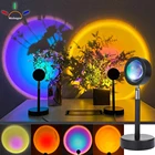 USB Rainbow Sunset лампы 4 Цвета Точечный светильник проекционной лампы восход солнца светильник мерцание Настольная лампа для Спальня декора ночной Светильник