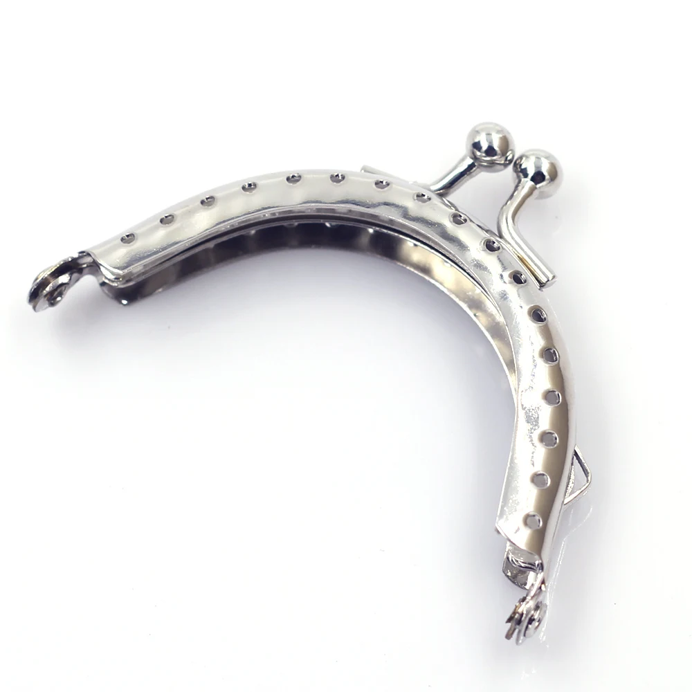 10PCS 6.5cm Arch Rectangle Metal Coin Purse Bag Frames Kiss Clasp Clutch Buckle Sewing Holes Mini Handbag Gift Accessories Parts