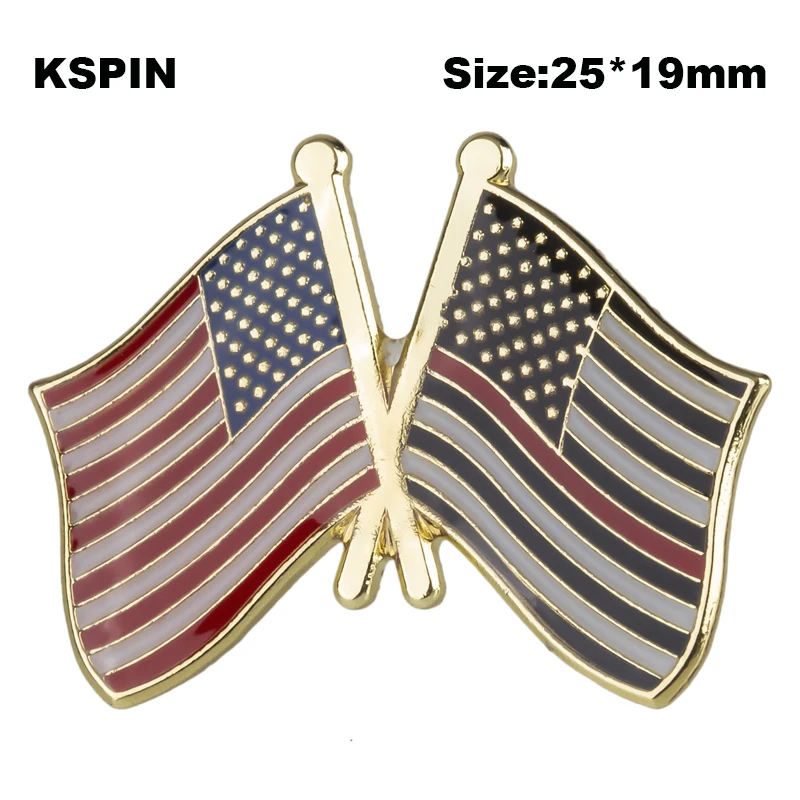 

Значок флага дружбы, США и тонкая красная линия 1, коллекция Брошь в виде флага, булавка в виде национального флага, коллекции XY0664