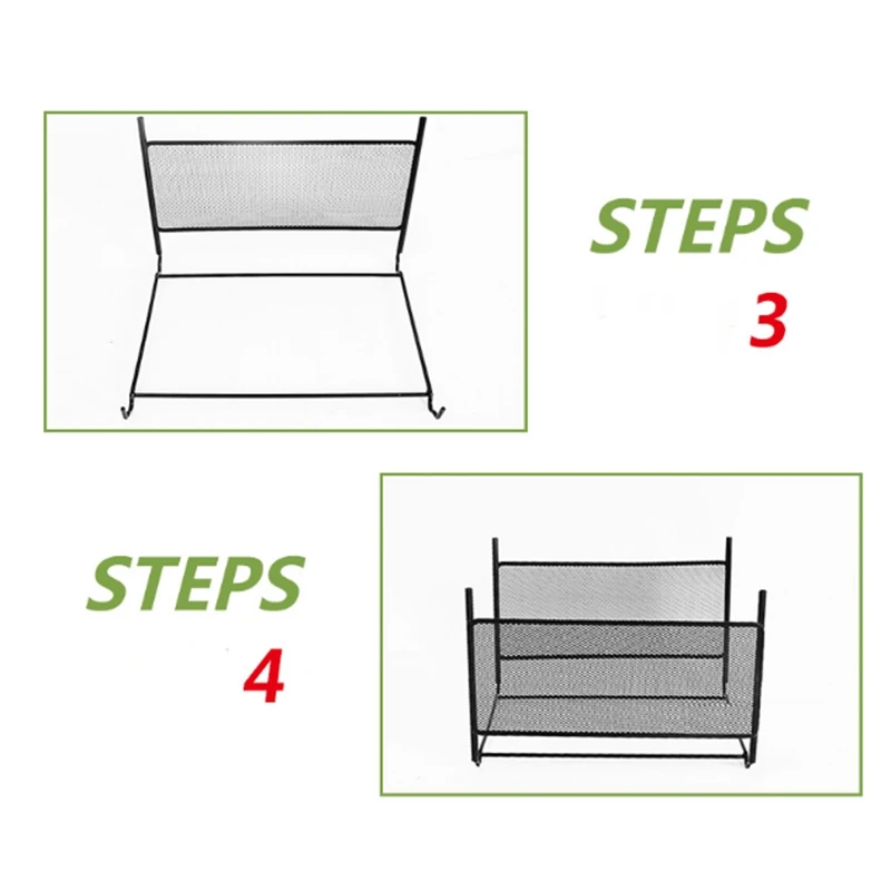 

A4 Mesh Metal File Organizer Box Hanging File Folder Box Desk Storage Holder Shelf Holder Storage for Office Home