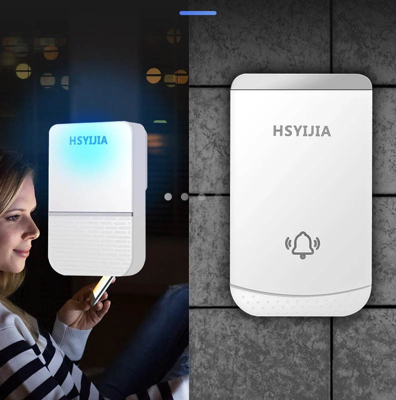 Беспроводной дверной звонок водонепроницаемый 300 м дистанционный США ЕС