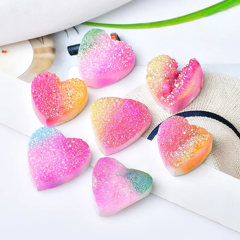 

Natural Crystal Cluster Electroplating Color Rough Stone Raw Mineral Specimen Healing Reiki Decoration DIY Crafts Gift