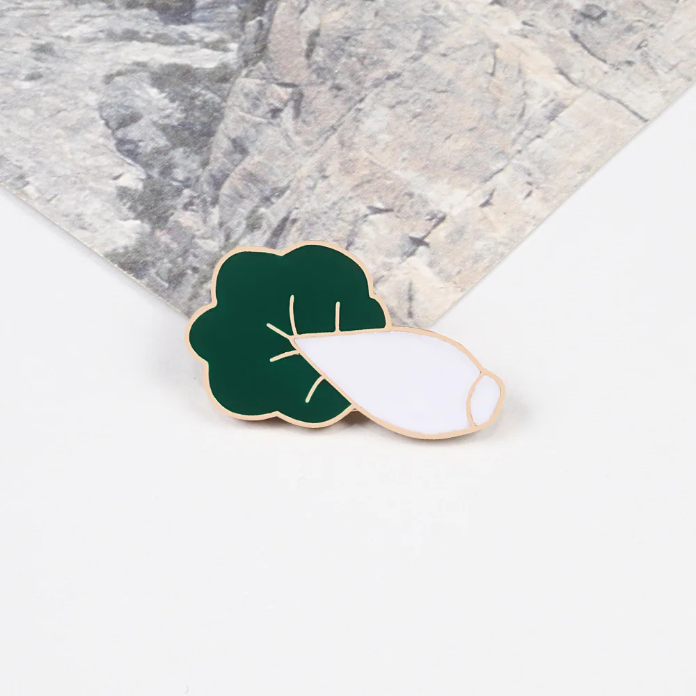 Забавная брошь в виде свиньи капусты Милая на джинсовой куртке пуговицах