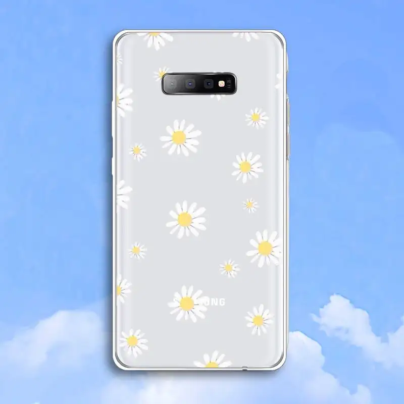

Summer daisy flowers design pattern Phone Case Transparent For Samsung Galaxy S A 5 7 8 9 2015 20 edge plus 10 e lite 2019