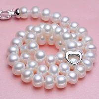 925 silver real natural big kano cindy thick love send mother 9 10 fresh water pearl necklace strong light clavicle chain si