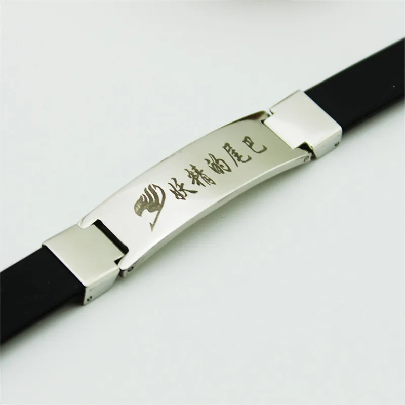 

Anime FAIRY TAIL Silicone Titanium Steel Bracelets For Women Men Jewelry Couple Bracelet Pulseras Friends Gift