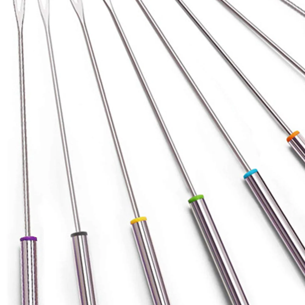 

Steel Fork Hot Cheese Forks Dessert Fruit Fondue Melting Skewer Kitchen Tools