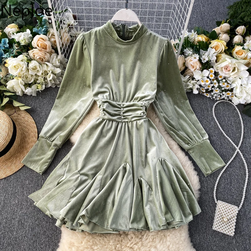 Neploe яркое шелковое платье в стиле ретро с высокой талией трапециевидной формы