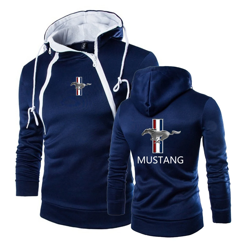 

2021 New Mustang Harajuku Style Leisure Men Pullover Hoodies Brand Hooded Sweatshirt Classic Warm Slim ize Tops