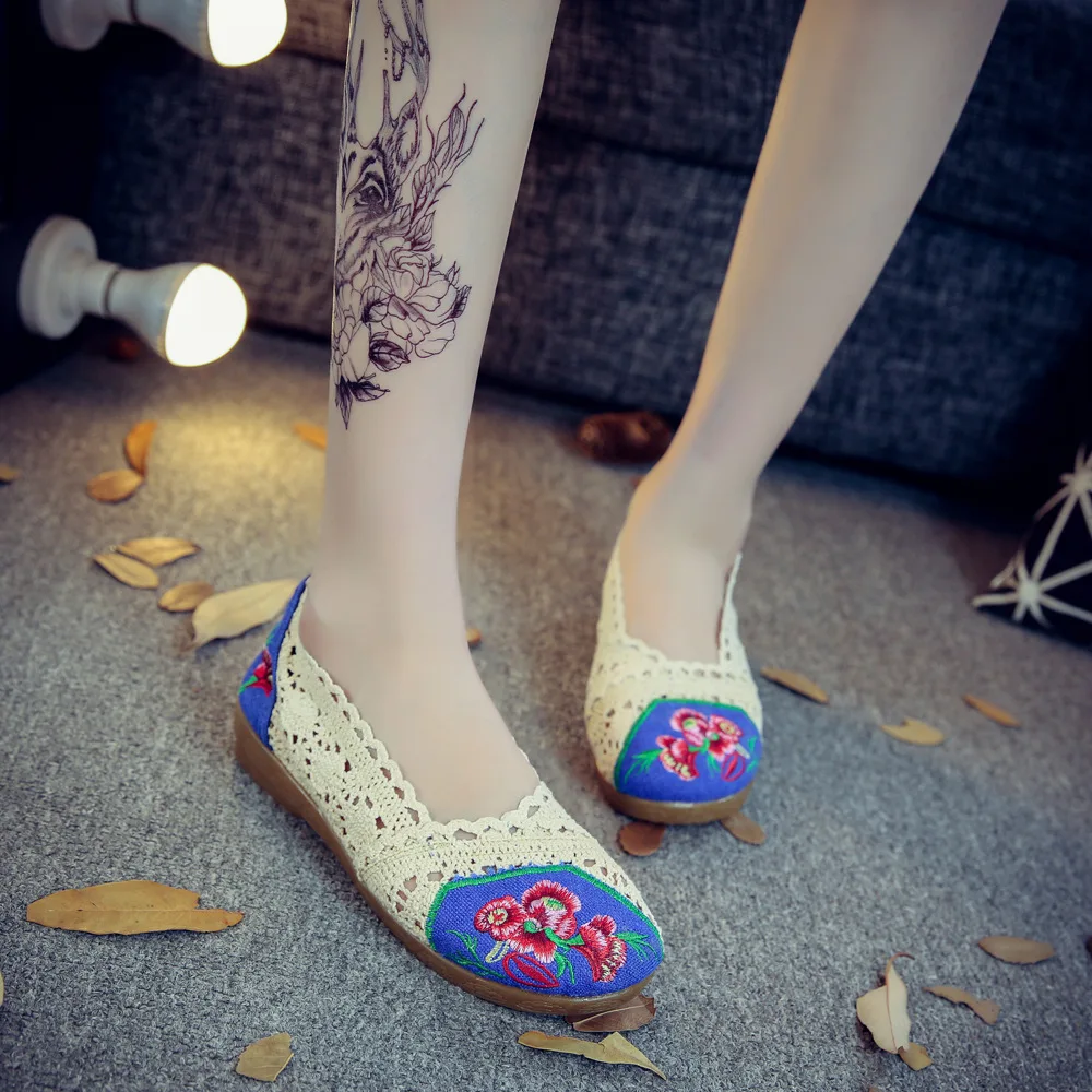 Veowalk/дышащие женские летние балетки с цветочной вышивкой на плоской подошве