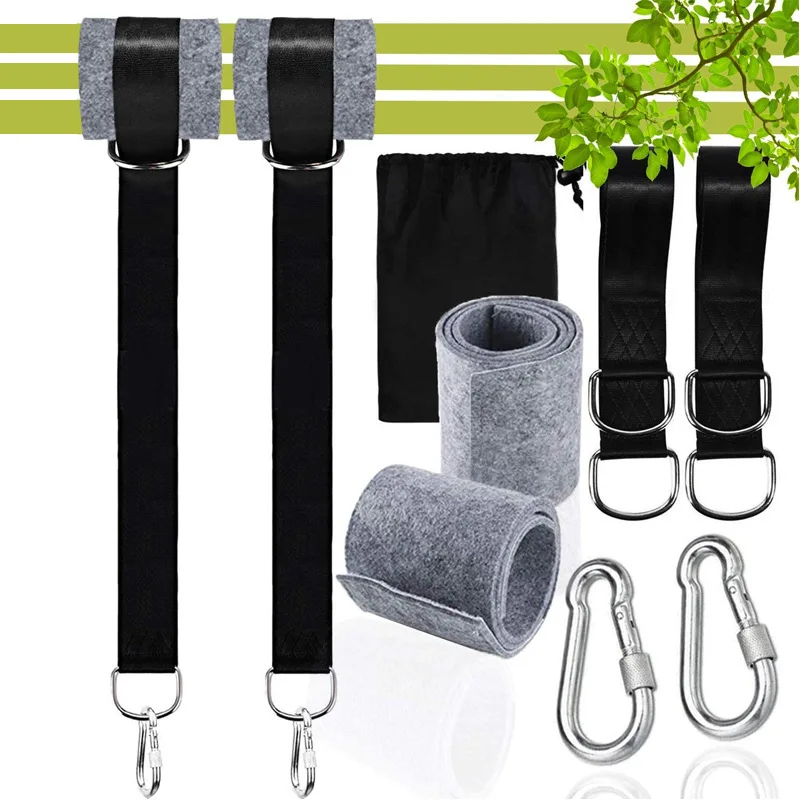 

2pairs Tree Swing Hanging Kit traps Rope Carabiner 600 KG Load Capacity OutDoor Camping Hiking Hammock Hanging Belt