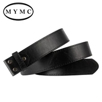 mymc mens pu leather belt without buckle diy belt accessories universal belts outdoor handmade homemade waist band 3 8cm width