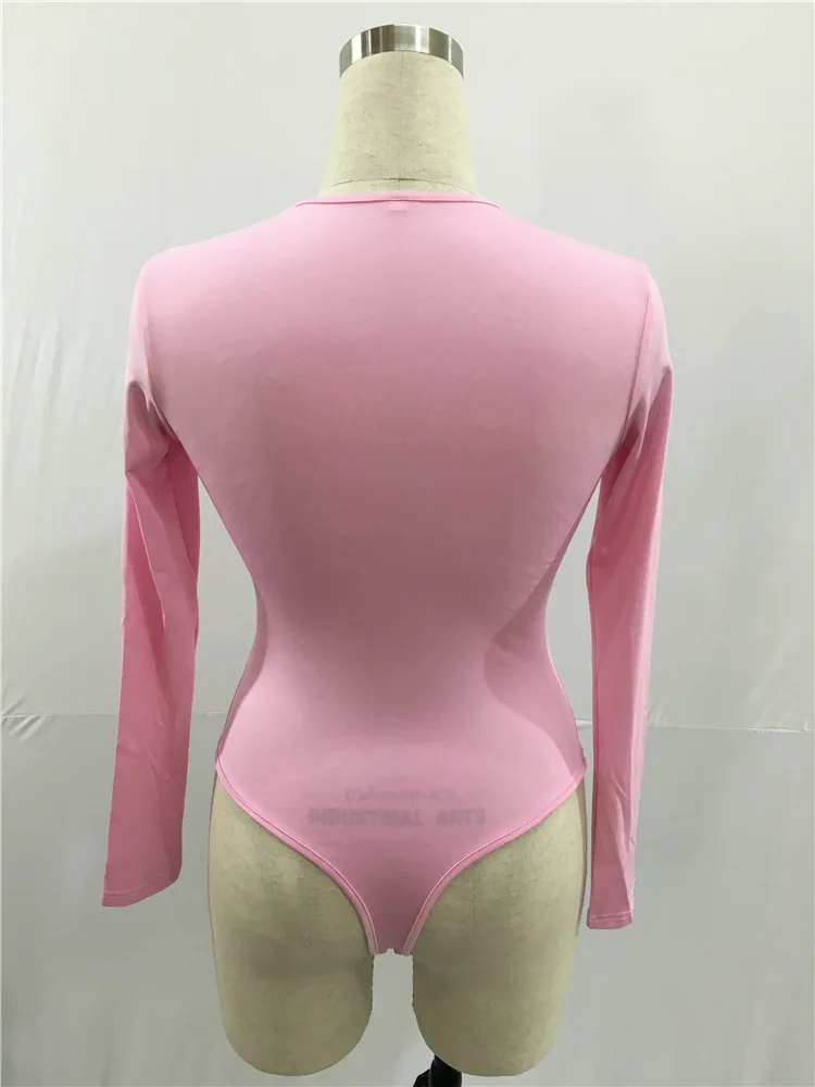 Black White Long Sleeve Bodysuit Tops Women Winter Female Body Suit Overalls Women Leotards combinaison short femme DW611