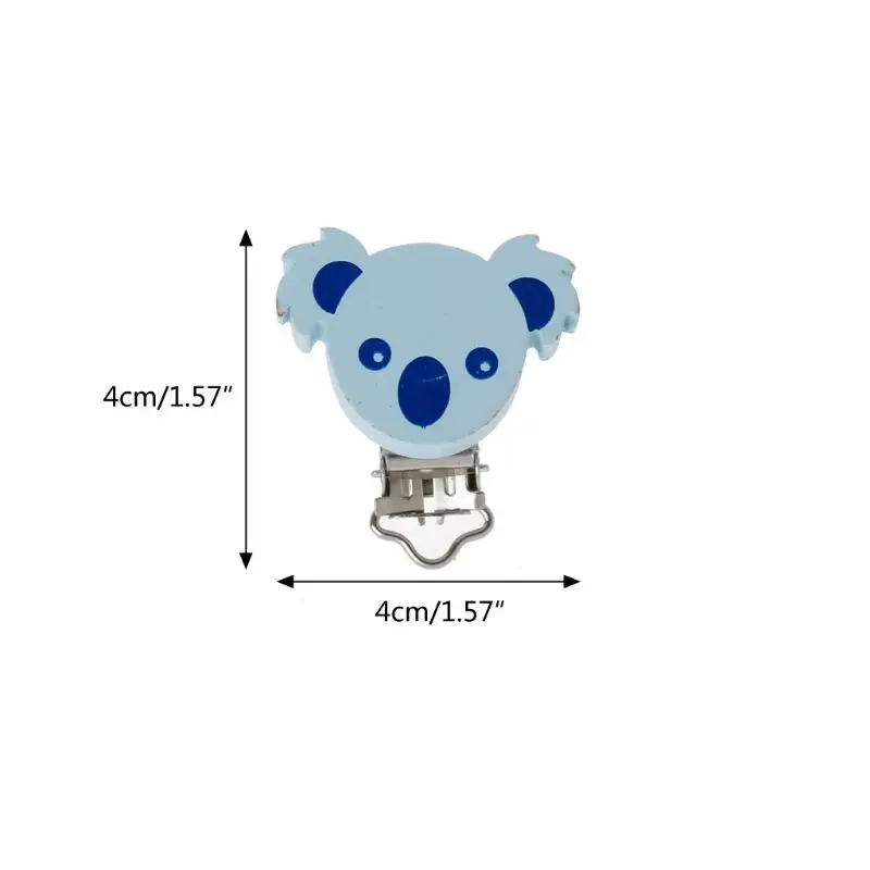 

5pcs Lovely Wooden Pacifier Clip Animal koala Baby Pacifier Clips Dummy Clips DIY Pacifier Chain Accessory