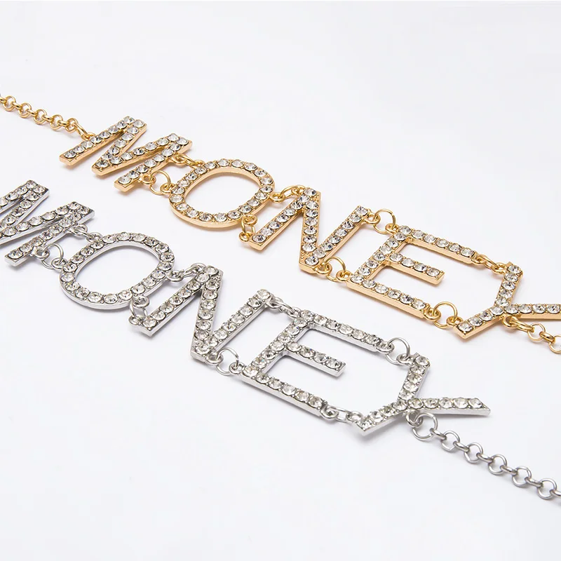 Женская винтажная цепочка на талию RE многоярусная металлическая стразы с